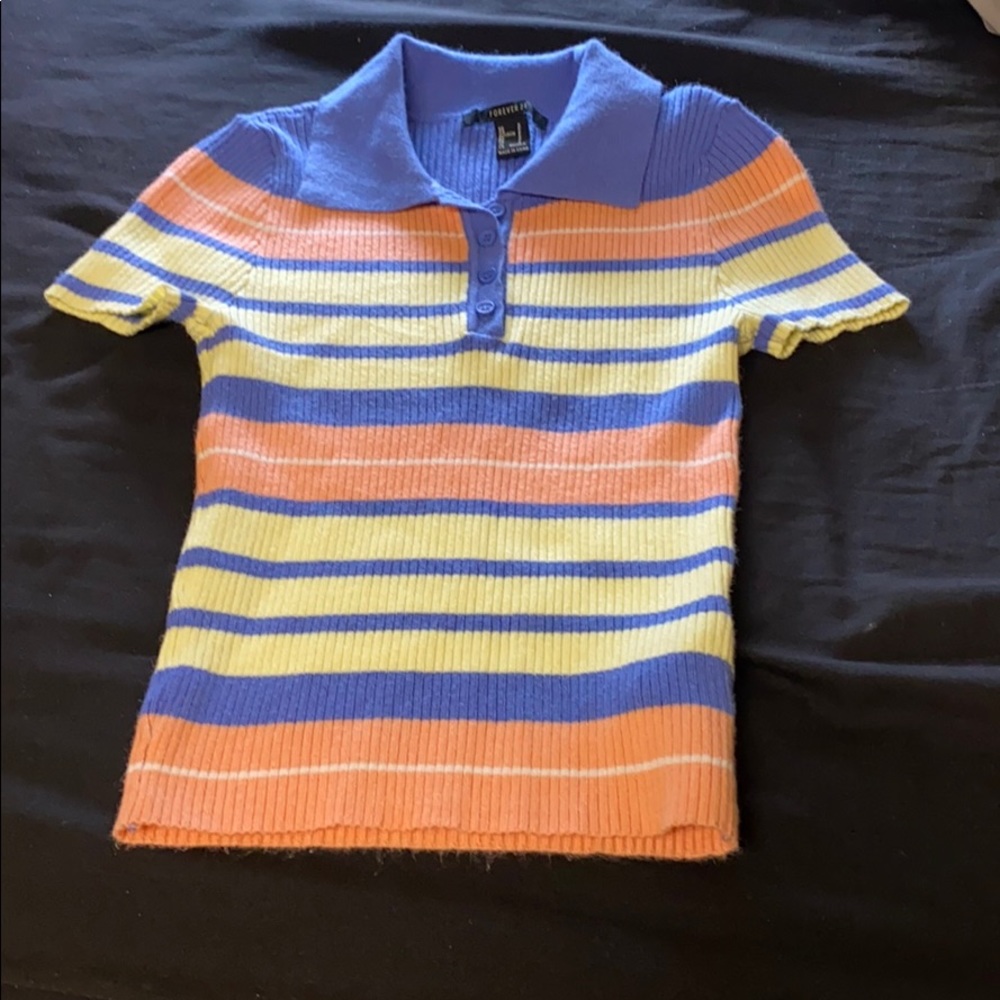 Striped forever 21 ribbed top